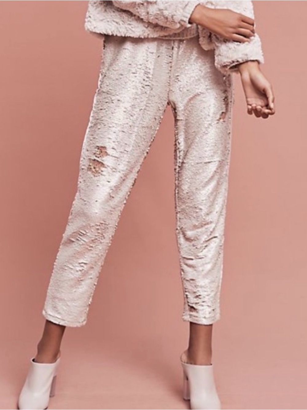 ANTHROPLOGIE: sequin joggers M sold out
